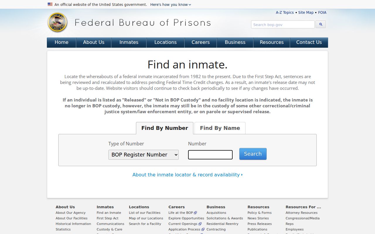 Federal prisoner locator compared with Menominee County arrest custody sources